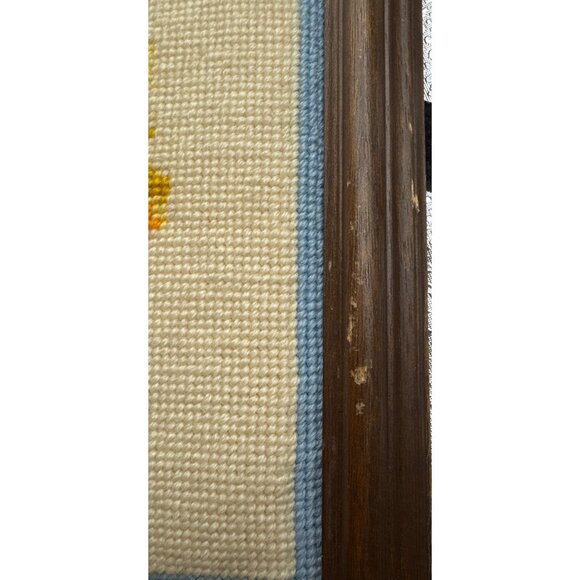 Framed embroidered wild flowers picture 15” x 11” - Picture 2 of 6